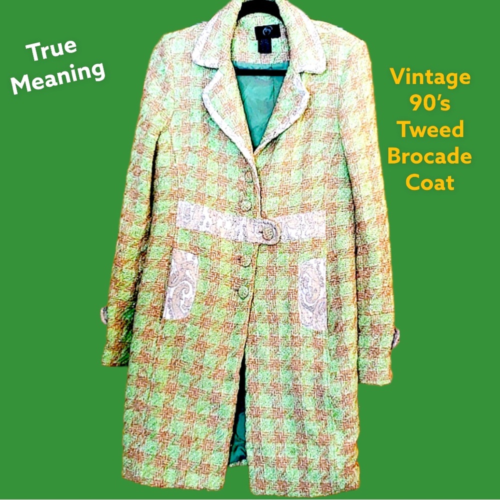 Vintage- rare True Meaning 90s tweed brocade coat